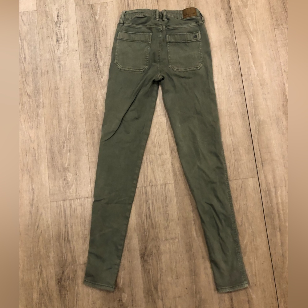 American Eagle Next Level Stretch 2 Long Skinny Jeans Olive - Picture 9 of 10